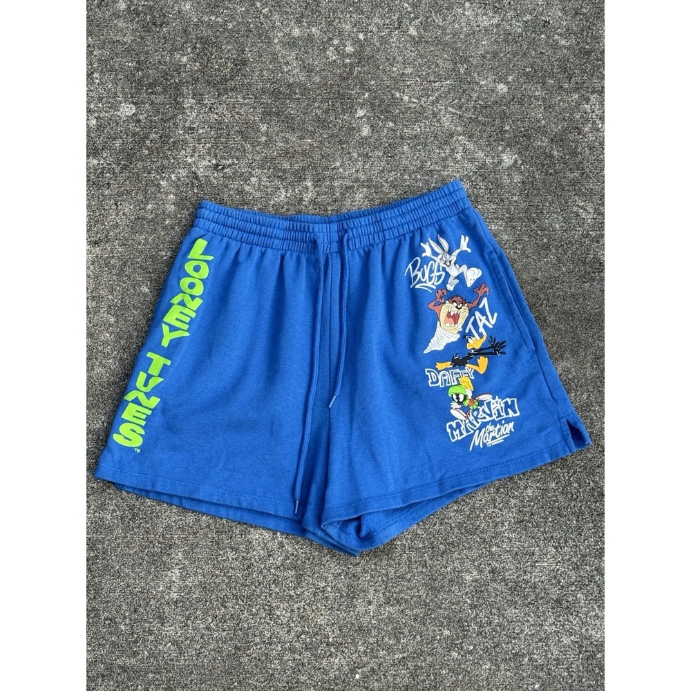 Looney Tunes Shorts Unisex Size M Cotton Blend Blue Bugs Bunny
